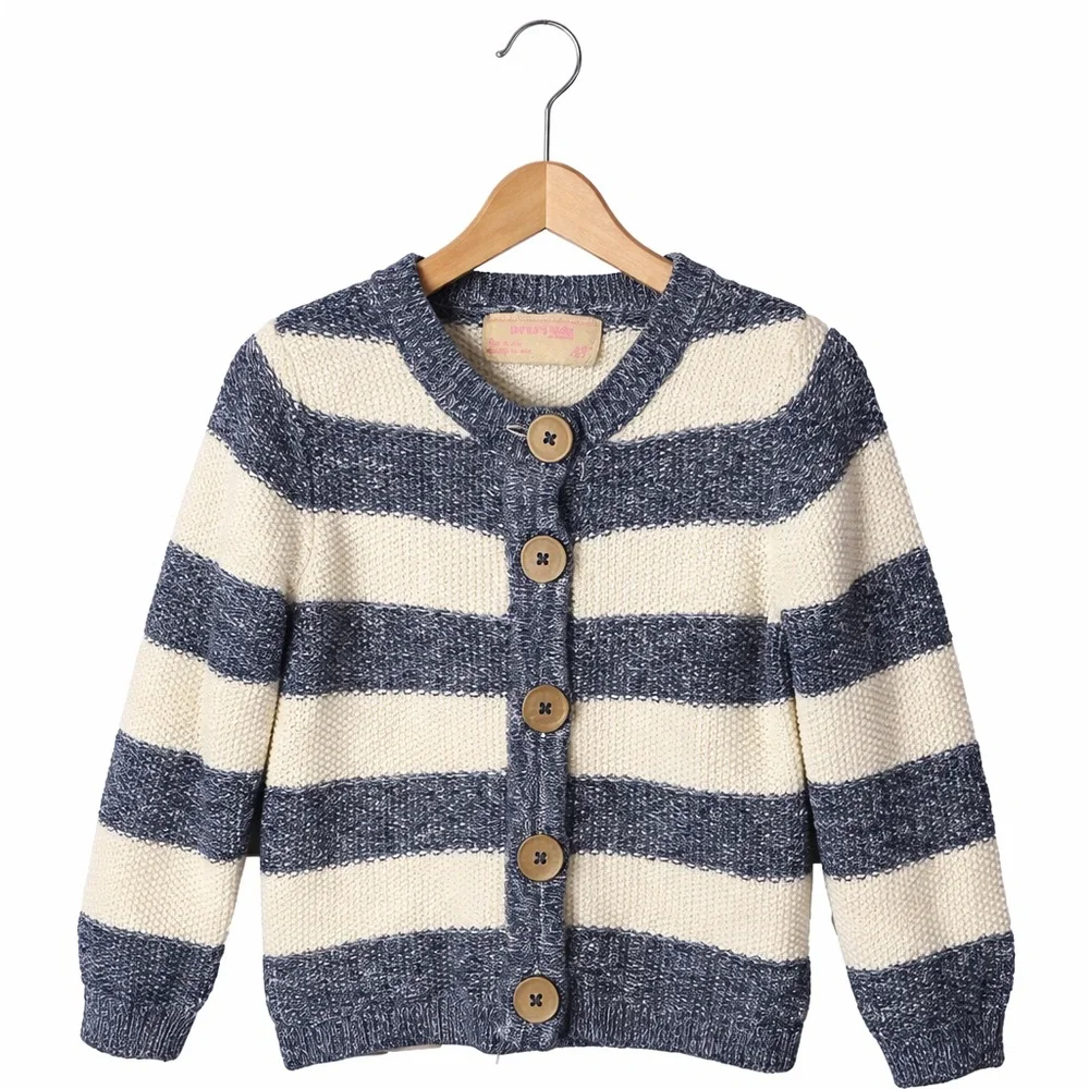 Genuine Kids Navy and Creamy White Striped Cardigan. Size 4t. Great Condition.